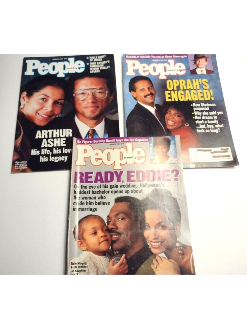 People Magazine Eddie Murphy Oprah Winfrey Arthur Ashe March 93 Nov 92 Feb 93